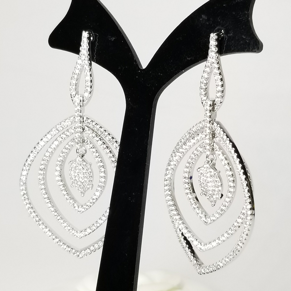 NEW Glam Bling Pave CZ Earrings - Picture 6 of 7